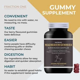 Magnesium Gummies - 120 Gummies - 60 Servings - 2600MG PER Serving - Magnesium Citrate 1400mg - Magnesium Glycinate 250mg - Magnesium Malate 200mg - Magnesium Oxide 150mg - Elemental Mg 605.5 mg