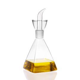 HAIZEEN 17oz Glass All-Purpose Cruet, Glass Oil Decanter and Cruet (Pyramidal-17 oz)