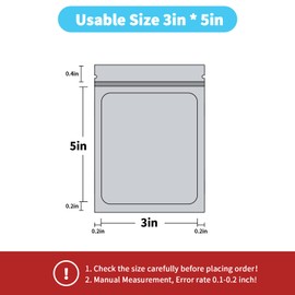 100 pack mylar bags holographic smell proof packaging bag for small bussiness resealable zipper sealable pouch bags sample, jewelry, lipgloss, food,soap,electronic supplies（3×5 inch,orange）