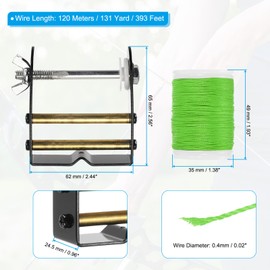 PATIKIL Archery Bowstring Serving Thread Jig 131 Yard/120 Meter Diameter 0.02"/0.4mm Bowstring Thread Peep Sight Knock Compound Recurve For Tying Bows Glass Green