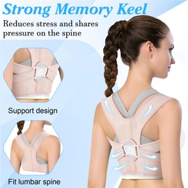 HLOES Posture Corrector for Women and Men,Adjustable Upper Back Brace,Breathable Back Support Straightener,Relieve Waist,Neck,Shoulder,Back Pain， Correcting Hunchback and Bad Posture