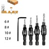 4PCS Screw Countersink Bit Set Pilot Holre Drill Metal Plastic