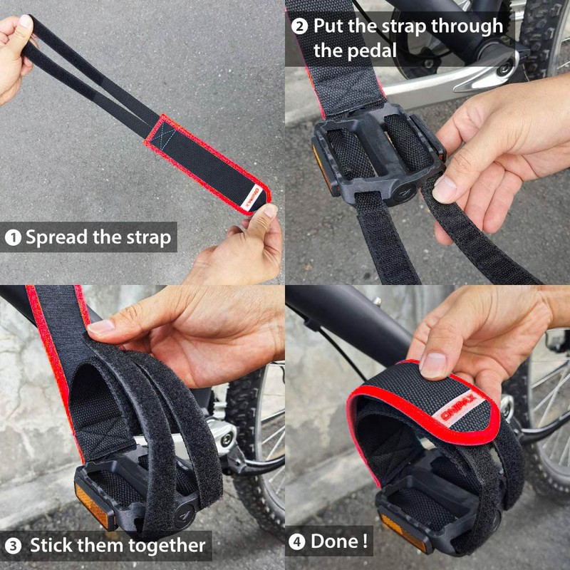 ONIPAX 1 Pair Bike Pedal Strap Toe Clips Straps Tape