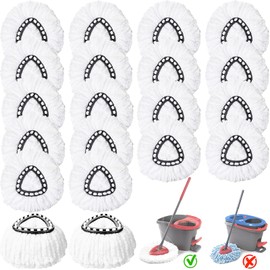 20 Pack Spin Mop Replacement Heads, Mop Replace Head Easywring 1-Tank System, Mop Head Replacement for Hardwood Floor Cleaning, Machine Washable and Easy to Replace