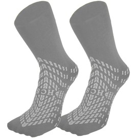 HCS Hospital Socks, Bariatric (6 Pairs) - Unique All Around Tread - Non Slip Socks for Elderly, Fall Risk Patient Slippers - Non Skid Socks for Seniors - Hospital Socks with Grips for Women, Men