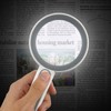 Handheld Magnifying Glass 5x Rechargeable Touch Control LED Light Handheld