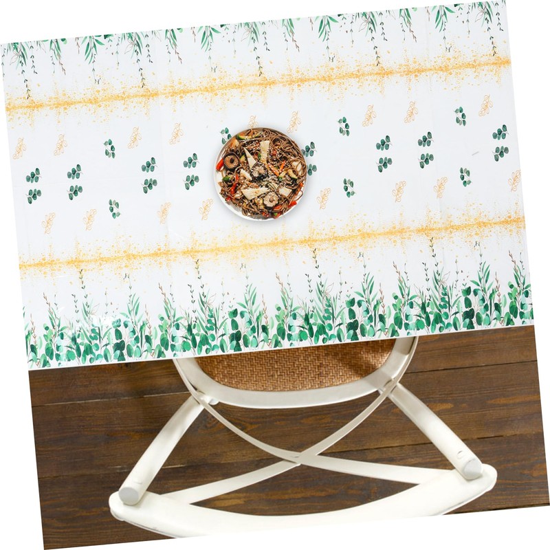 Hohopeti Party Tablecloth Sage Green Dinner Tablecloth Leaf Pattern Decorative