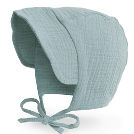 JELLYTREE Gorro de bebé con ala de muselina de doble gasa para niños y niñas, 6 m, 12 m, 24 m, 1 paquete: menta., 0-3 meses