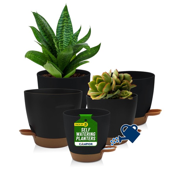 Campior Self-Watering Planters - 5 Size Indoor and Outdoor Plant