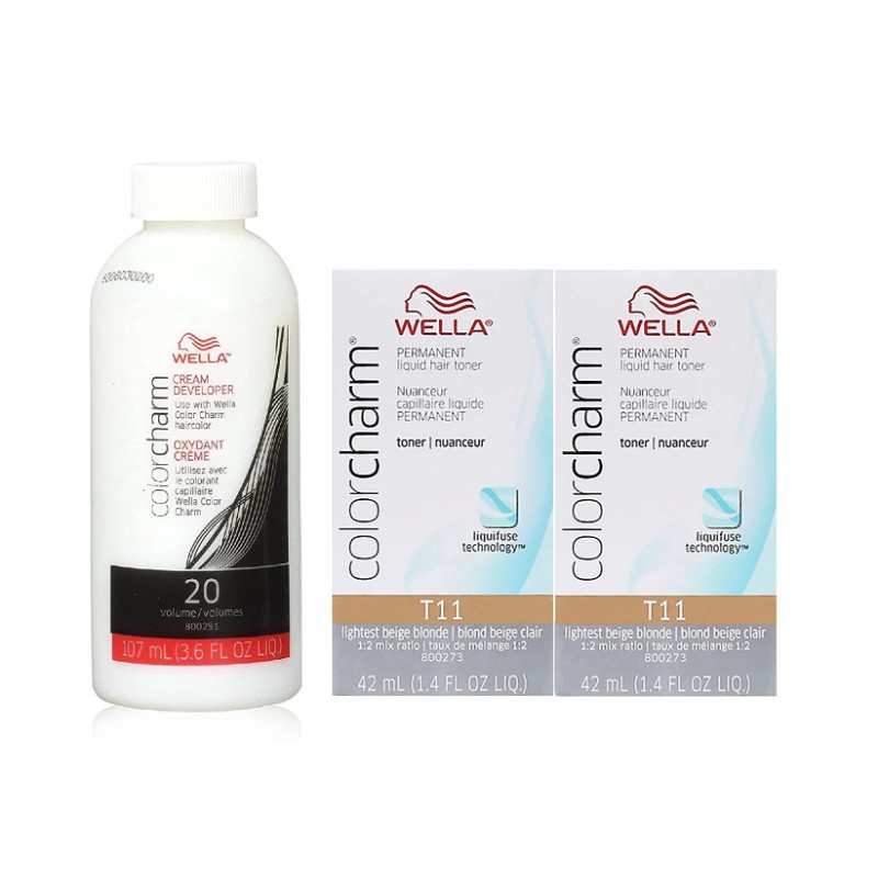 WELLA Color Charm T11Lightest Beige Blon Toner 2 pcs w/Color