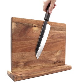 Resafy Large Magnetic Knife Holder,Acacia Wooden Magnetic Knife Block 12.5X10 Inches,Rack Magnetic Universal Stands with Strong Enhanced Magnets Strip Kitchen Storage Cutlery Organizer Without Knifves