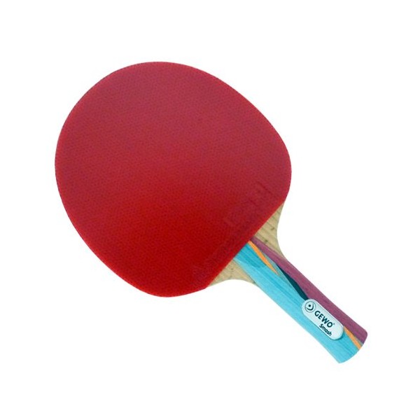 GEWO Table Tennis Bat SMASH - ITTF Approved All-Round Racket for Children, Competition Complete Racket with Controlled Thunderball 2 Rubber and High Rotation Properties, Conave, 2.0 mm Sponge