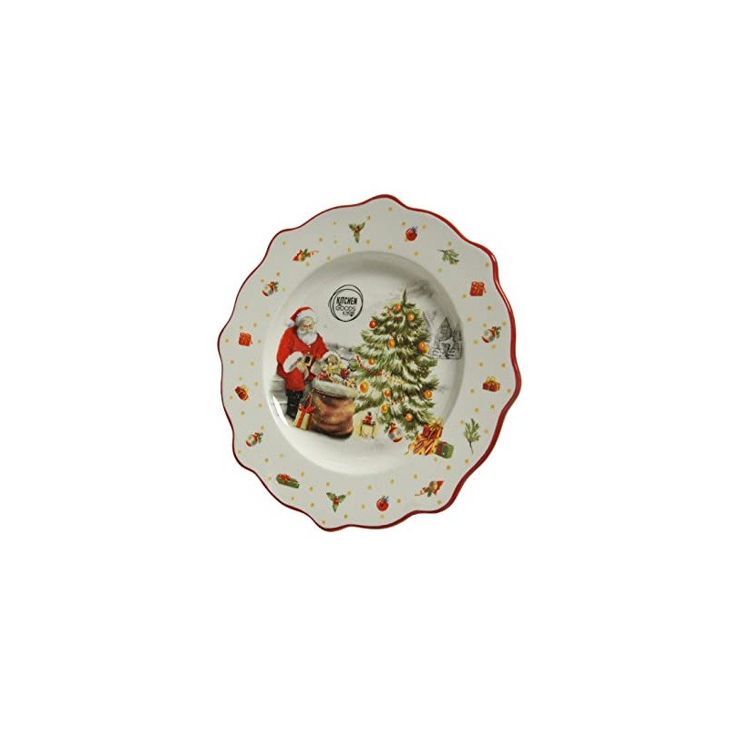 Ceramic Christmas Plate 26 cm Dolomite with Santa Claus Christmas