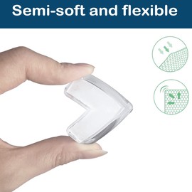 Safety Corner Protectors Guards, 8pcs Large Baby Proofing Safety Corner Clear Furniture Table Corner Protection, Kids Soft Table Corner Protectors for Child for Furniture Against Sharp Corners