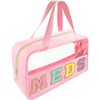 Bunliuys Chenille Letter Clear Makeup Bag Meds Patch, Travel Toiletry