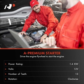 A-Premium Starter Motor Compatible with Ford F-150 F150 2018 2019 2020 3.3L 3.5L, 12V 1.4KW 13-Teeth Clockwise, Replace# JL3Z11002B, JL3Z11002D