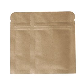 100PCS Brown Kraft & Foil Hybrid Flat Zipper Seal Bags 8x11cm (3.1x4.3")