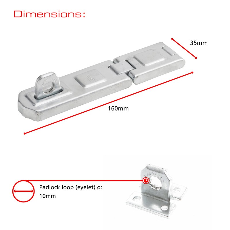 Sterling CHS160 160 mm Hardened Steel Hasp and Staple ,