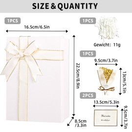 VINEST Foldable Gift Box, Small Empty Gift Boxes for Presents, Versatile Gift Boxes with Lids Additional Ribbon Bow Suitable for Birthday Parties, Valentine's Day, Mother's Day Easter (White)
