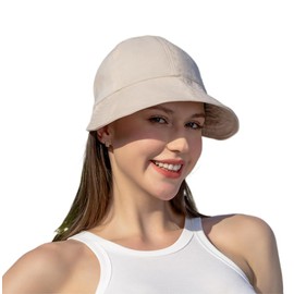 YAMEE Women's Foldable Sun Hat with Wide Brim, Summer Hat, Women's Beach Hat, beige, Unit size