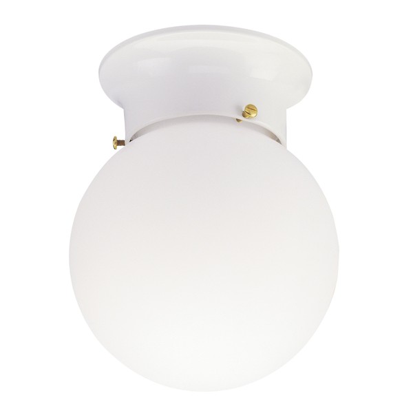 Westinghouse Lighting 6660700 Interior Ceiling Fixture 60 Watts, White Finish with Glass Globe