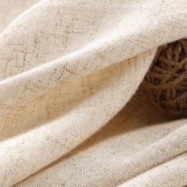 YellyHommy No Hook Linen Shower Curtain with Snap in Liner Set Less Time, Hotel Beige Shower Curtain for Bathroom Fabric with Mesh Top Window, 75" L x 72" W