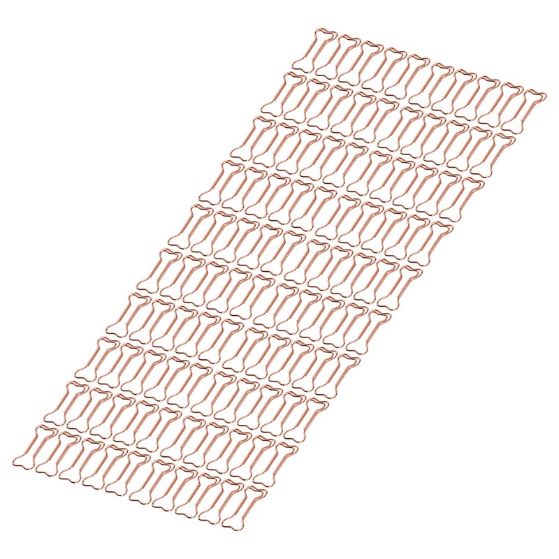 100pcs Shaped Paper Clips Electroplating Rose Gold Series Metal Portable