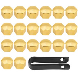 Hub Nut Cover, 20 Pieces 17 mm Universal Car Tyre Wheel Hub Covers Wheel Nut Screw Cover Protective Cap Gold