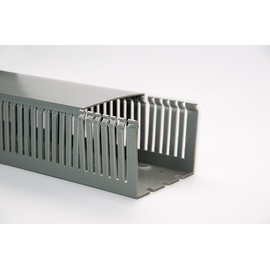 4x3-Inch High Density Open Slot Wiring Cable Management Raceway Duct with Cover, 2 Meter - Gray