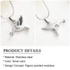 Hummingbird Cremation Jewelry Keepsake Stainless Steel Human Pet Urn Necklace