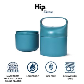 Hip Lunch Pod Duo - Reusable Lunch Box Set with Two Leakproof Compartments - 1.1L Total Capacity - Durable and Lightweight with a Carry Handle - BPA Free and Recyclable - Jade