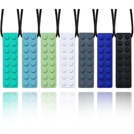 Chew Necklaces for Sensory Kids, 7 Pack Chewy Necklace Sensory Toys for Kids with Autism,Anxiety, ADHD, SPD, Silicone Chew Toys for Boys Girls Adults Chewing Biting Fidgeting