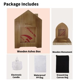 Umberdom 3 in 1 Pet Ashes Box Set, Wooden Urn Box Ashes Casket Keepsake Memorial Gift with Picture Frame, Cremation Box for Dogs Cats Rabbit Small Pet (Walnut Brown)