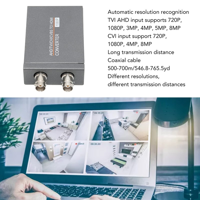 Ahd to Hdmi Converter Tvi Hd Multimedia Interface Metallic Iron