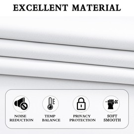 DONREN Pure White Small Window Curtain Panels for Kitchen - Room Darkening Curtain Tiers for Nursery with Rod Pocket (30 x 30 Inch,1 Pair)