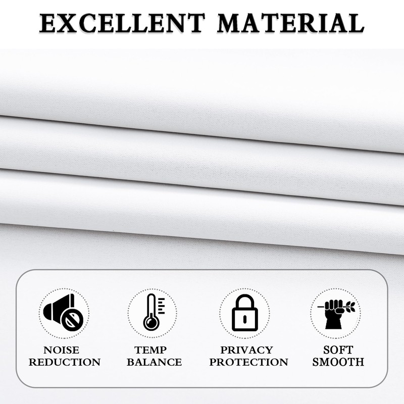DONREN Pure White Small Window Curtain Panels for Kitchen -