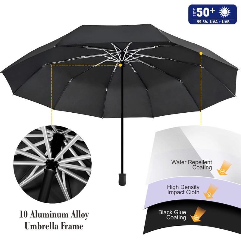 XLINGZA UPF 50+ Beach Umbrella with Adjustable Universal Clamp