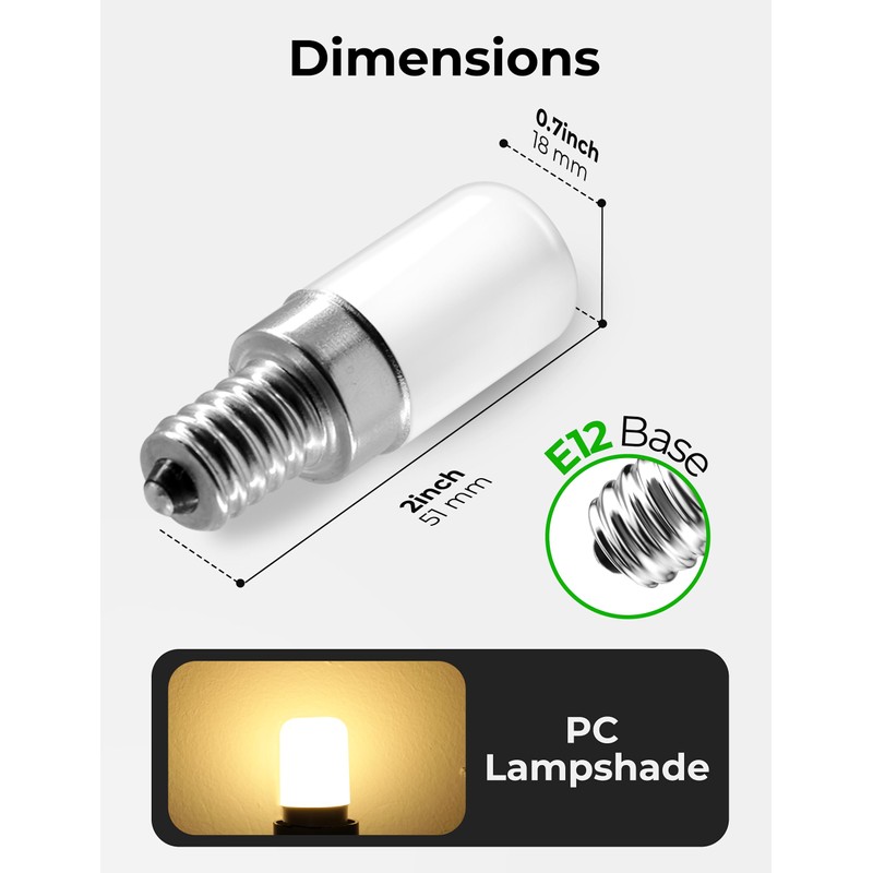 UNILAMP 2W E12 LED Night Light Bulb, Mini Type B