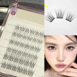 FANGCUU False Eyelashes, For Partial Items, No Glue, Natural, Single Bundle, Daily Use, Bare Face, Makeup, For Beginners, Realistic Type, Easy to Wear, Long Lasting, Natural, Volume Increasing, No