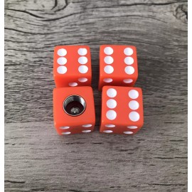 Unbranded Orange Dice 4X Tire Wheel Valve Stem Caps Bicycle Bikes Car Truck