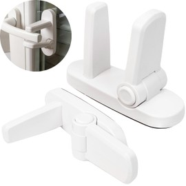 Door Handle Lock for Gluing for Kids and Pets, 2 Pack with 2 Push Button System, Child Lock for Front Doors, Baby Door Handle, Door Handle Protection, Door Handle Lock