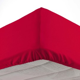 Douceur d'Intérieur Oscar Fitted Sheet (90 x 190 cm), Red, Plain Microfibre