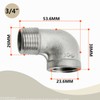 Bwintech 3 Pcs 90 Degree 3/4" Female to 3/4" Male