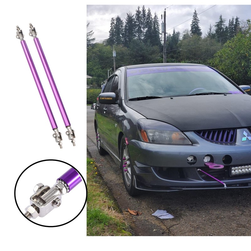 Tiousmoky Splitter Strut Rods Adjustable 6"-9" Front Splitter Support Rods