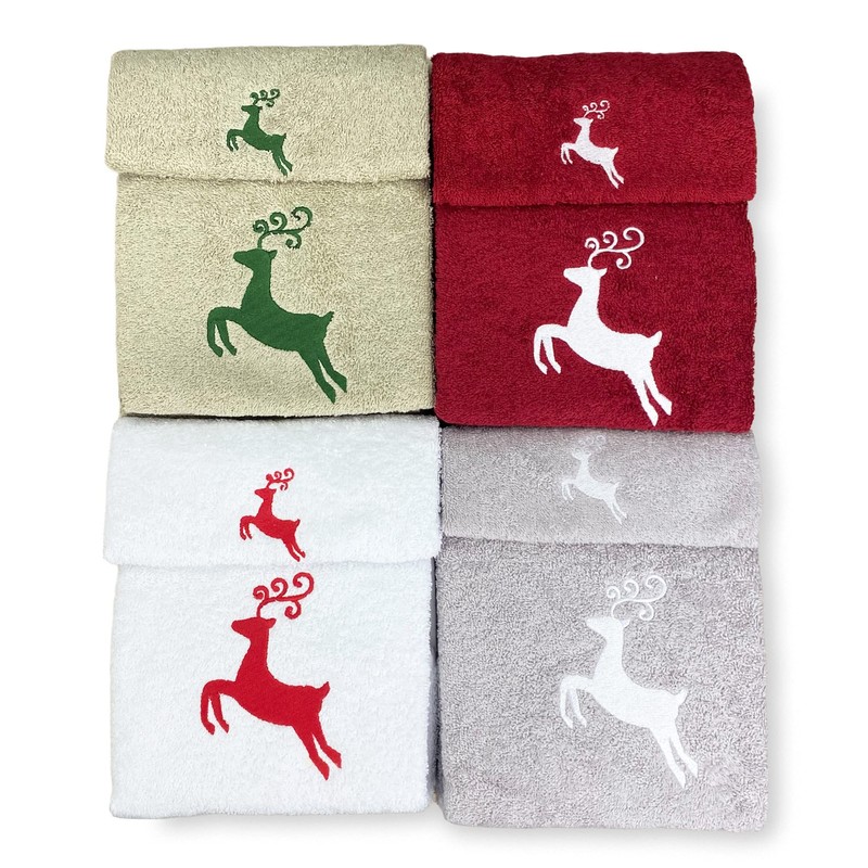 Tex family Towel Set Deer Grey Pure Cotton Made in