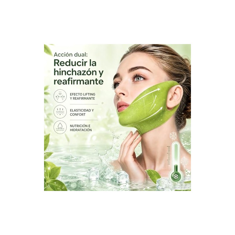 Mascarilla Lifting V-Line para Papada, Reafirmante Hidratante, 4 Piezas
