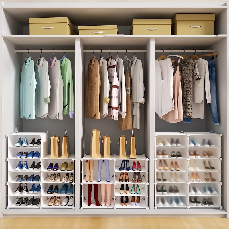 HOMICKER Shoe Storage,24 Pairs Rack Organizer for Closet Cabinet with