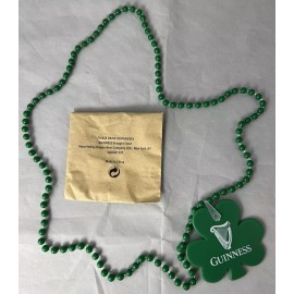 GUINNESS SHAMROCK 19" Party Necklace St Patrick's Day Mardi Gras Beads NEW