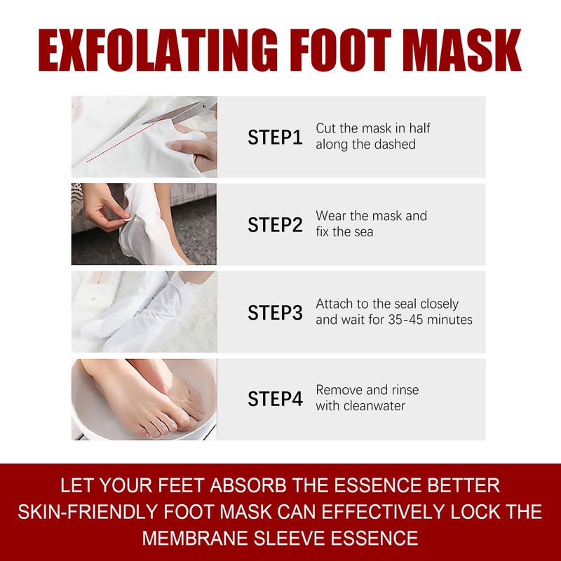 5 Pieces Exfoliating Foot Peel Mask Hydrating Moisturizing Smoothing for