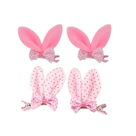 DDNFO Easter Rabbit Ear Hair Clips Flower Hair Hoop Girl Baby Cute Flower Crown Head Piece Easter Hair Accessory.(F80-F)